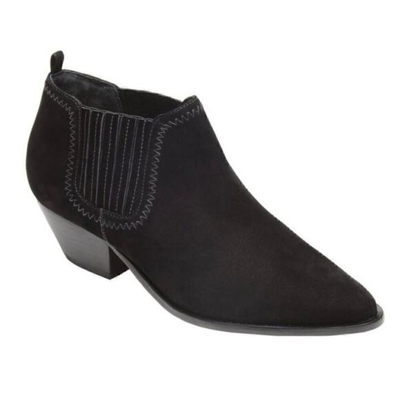 NWOT Schutz Jacqueline Black Suede Pull On Bootie - 7.5 - Picture 1 of 9